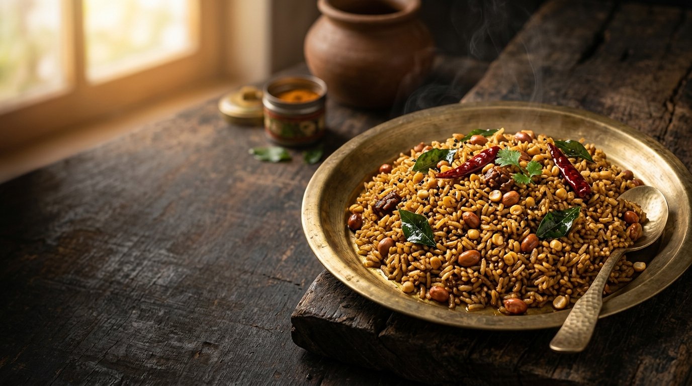 Melukote Style Puliyogare Gojju serving inspiration